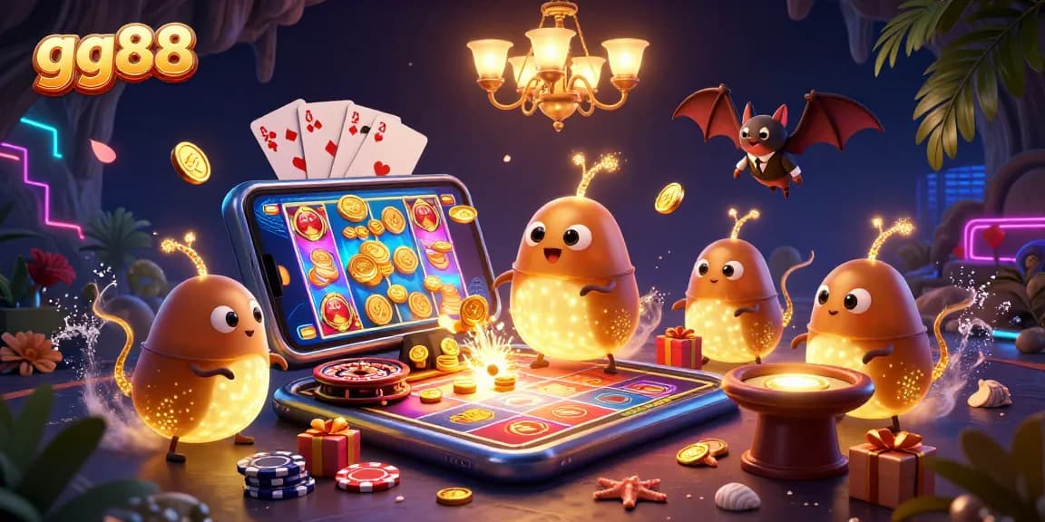 Experience thrilling slots at gg88 with vibrant animations and casino elements in a lively underwater setting.