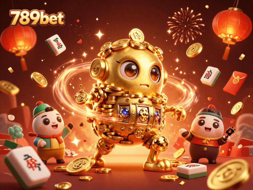 Engage with exciting 789bet adventures featuring vibrant casino elements and a golden golem in action.