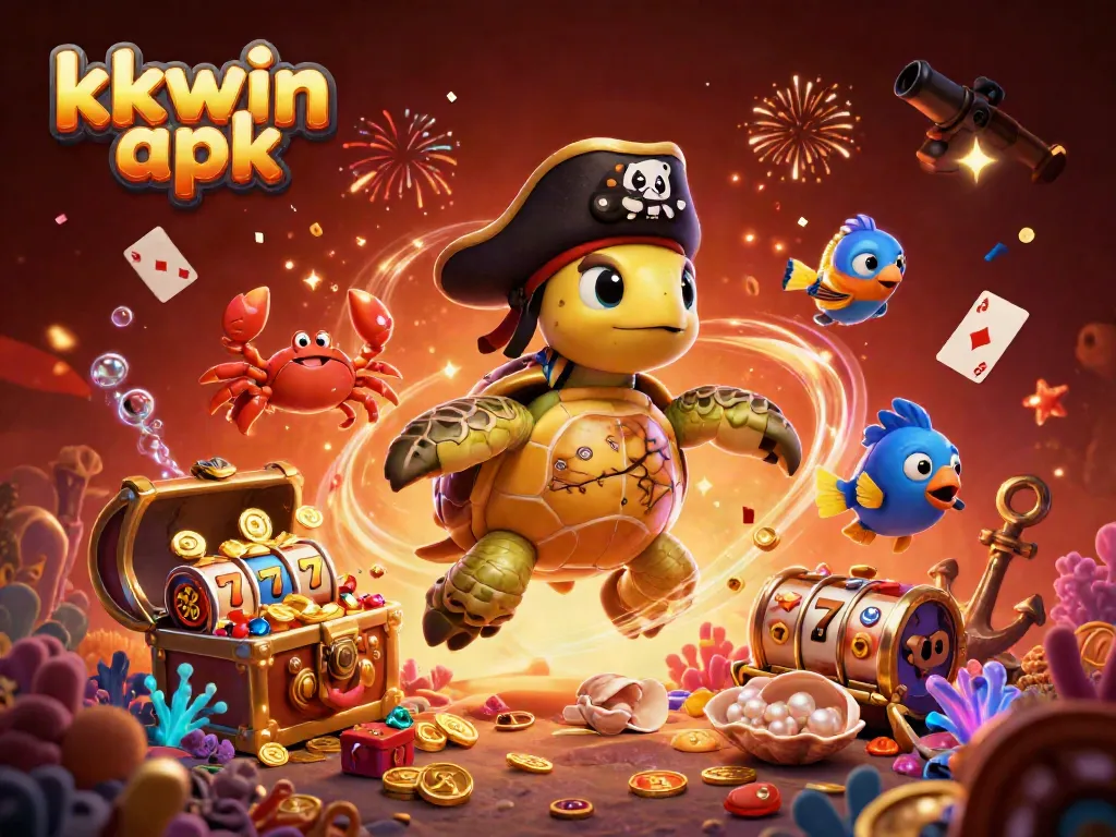 Engage with exciting games on KKWIN APK, showcasing dynamic characters and vibrant elements from underwater treasure adventures.