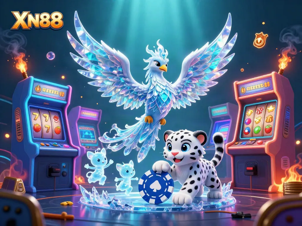 Experience thrilling gameplay with XN88's captivating casino elements in a dynamic illustration.