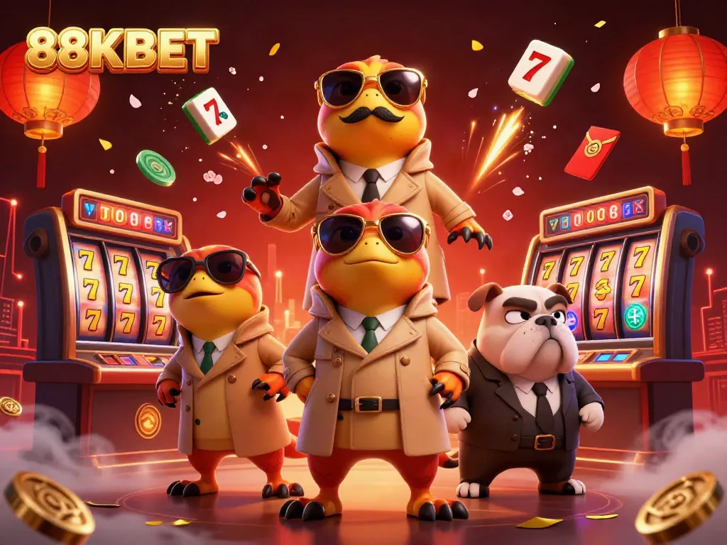 Engaging 88KBET casino scene showcasing raptors in disguise, filled with vibrant gambling action.