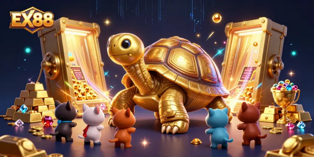 Engage with EX88's vibrant casino world full of thrilling games and golden treasures.