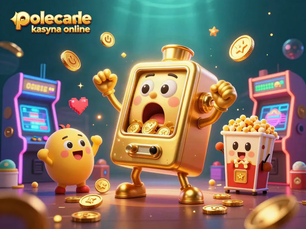 Experience excitement with the polecane kasyna online in this vibrant 3D scene of winning and celebration.