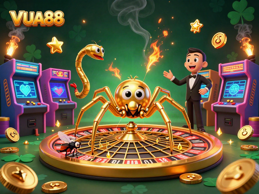 Engage in thrilling bets and entertainment at VUA88 with a vibrant 3D casino scene.