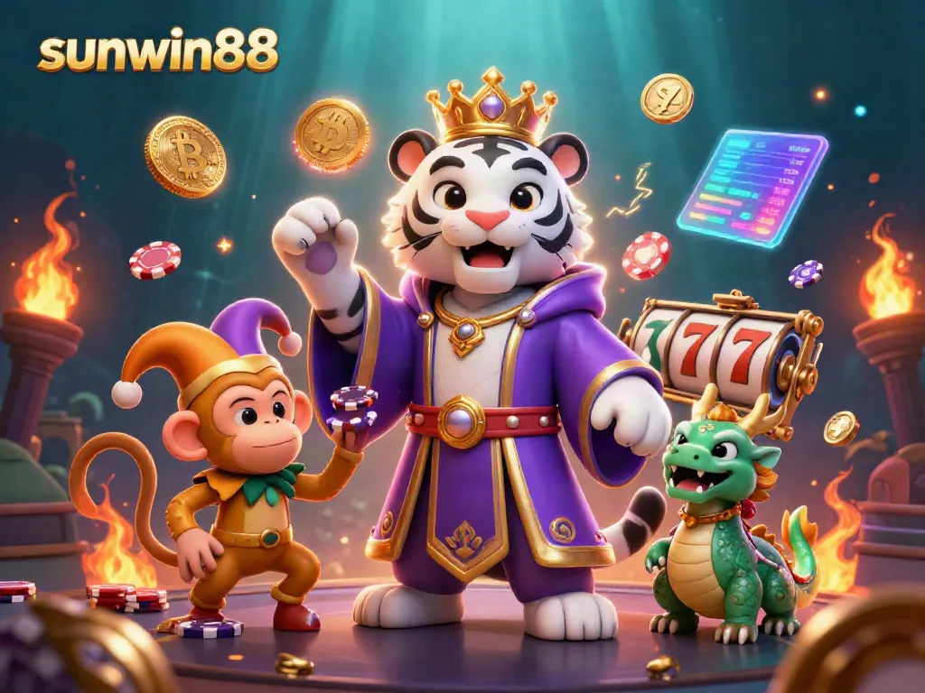 Experience sunwin88's exciting gameplay with vibrant characters and dynamic casino elements.
