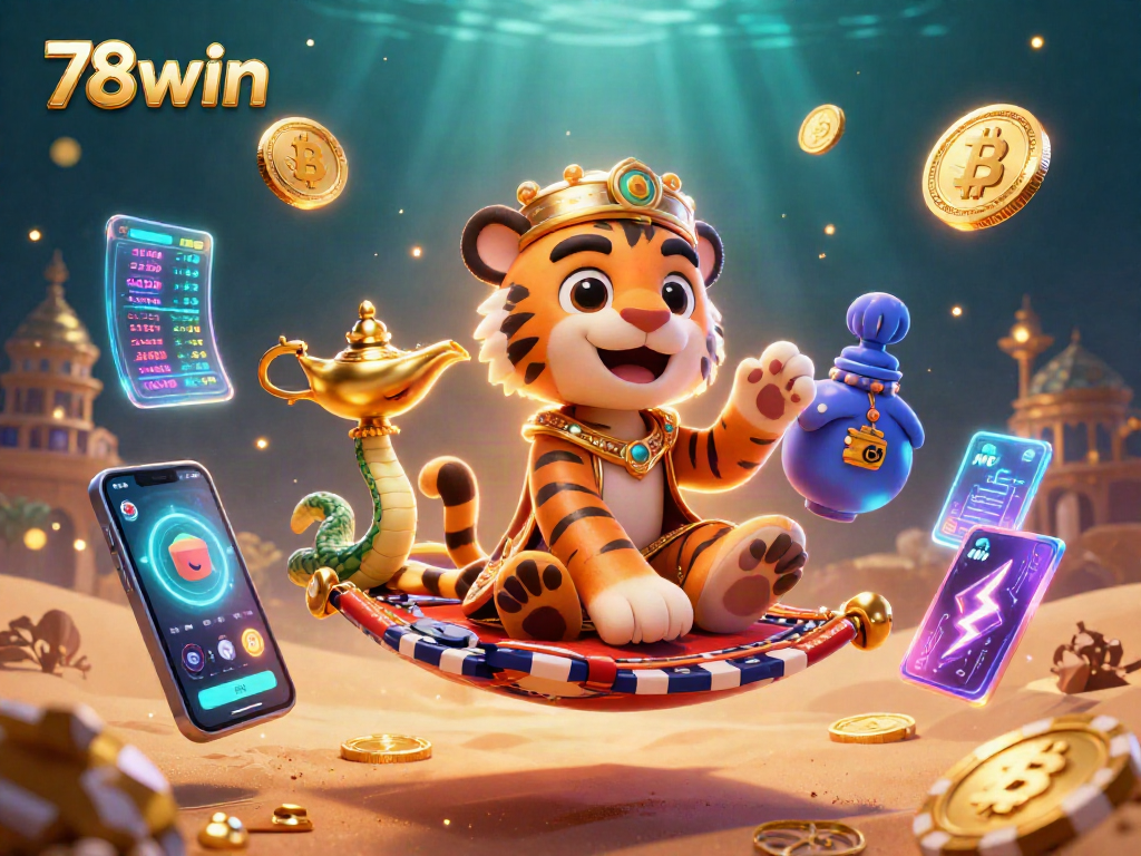 Experience thrilling adventures at 78win with a magical sultan and crypto treasures in a dynamic 3D scene.
