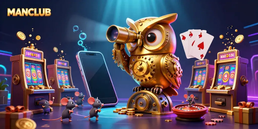 Experience the thrill of a MANCLUB casino adventure, full of colorful slot games and vibrant excitement.