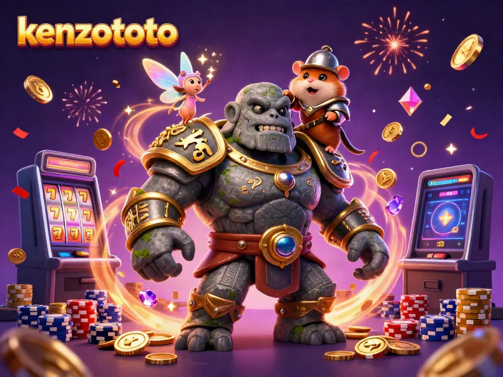 Play and win exciting rewards on kenzototo with high RTP slot machines, vibrant characters, and dynamic elements.