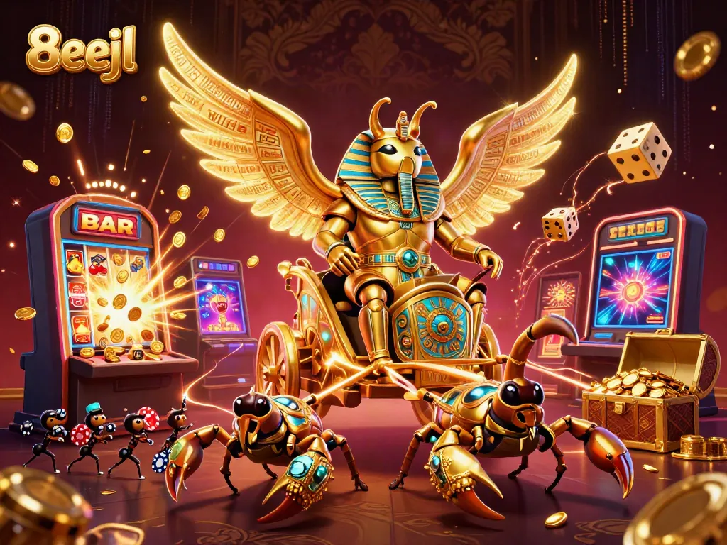 Experience the excitement of 8eejl with a vibrant casino scene featuring vibrant characters and rich gaming elements.