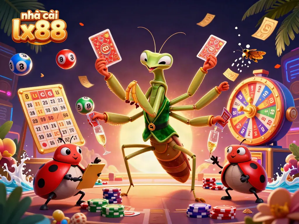 Experience the vibrant thrill of nhà cái lx88 with lively casino scenes featuring a card sharp and pit boss.