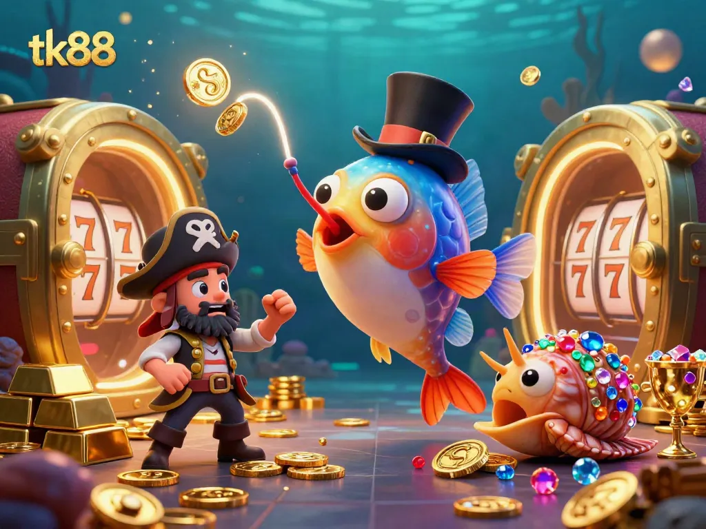 Enjoy exciting tk88 casino gameplay featuring vibrant characters and gold treasures.