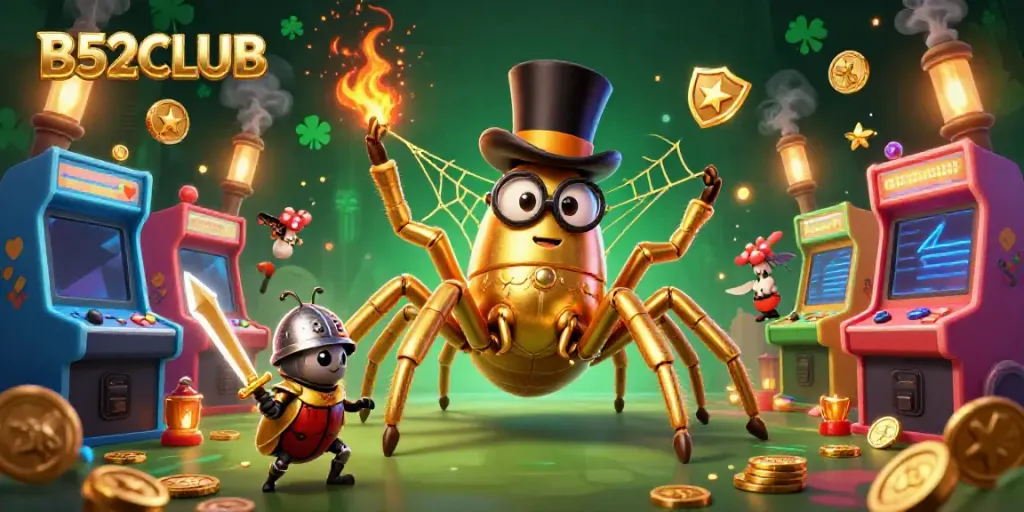 B52CLUB immerses players in a vibrant casino adventure featuring colorful gaming elements and engaging characters.