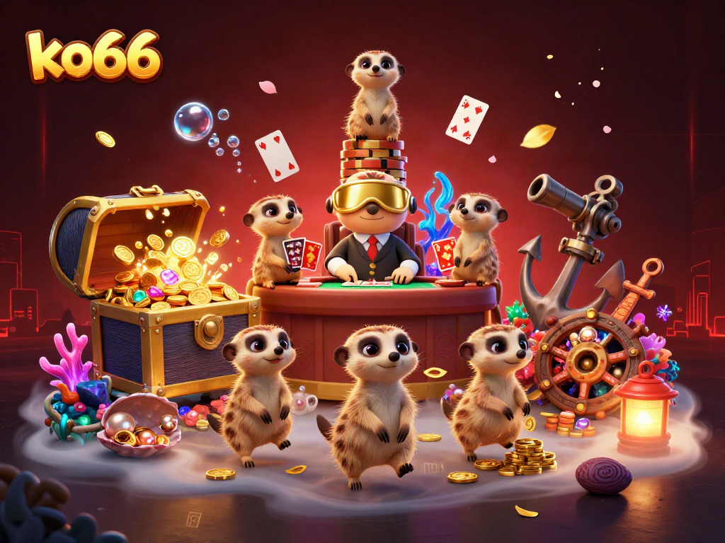 Join the excitement at ko66 with a lively meerkat casino, chips and treasures abound!