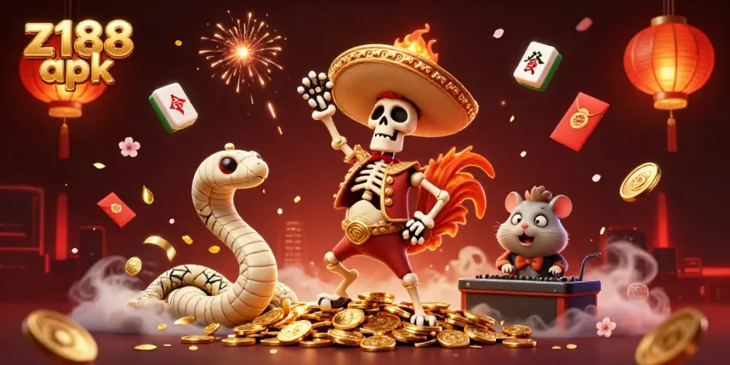 Experience the thrill of z188 apk with vibrant casino illustrations featuring dynamic characters and rich details.