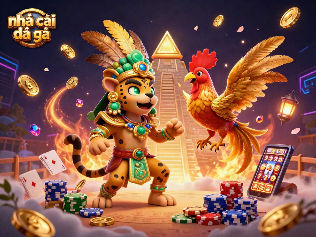 Experience nhà cái đá gà with vibrant characters and dynamic casino elements in a captivating scene.