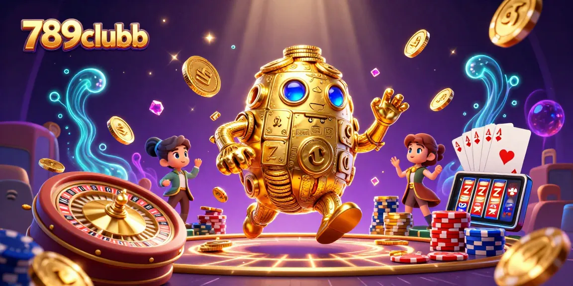 Experience the excitement of 789clubb with a dynamic 3D casino illustration full of coins, cards, and energy.