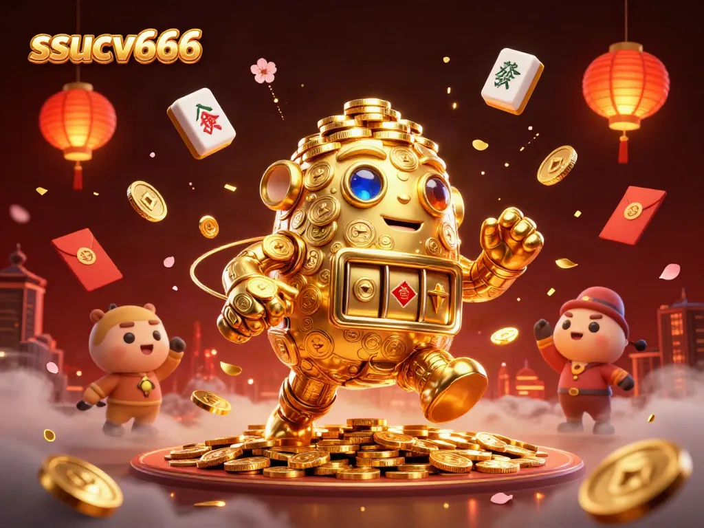 Engage with thrilling slots and games at ssucv666 featuring a golden golem and joyful elements.