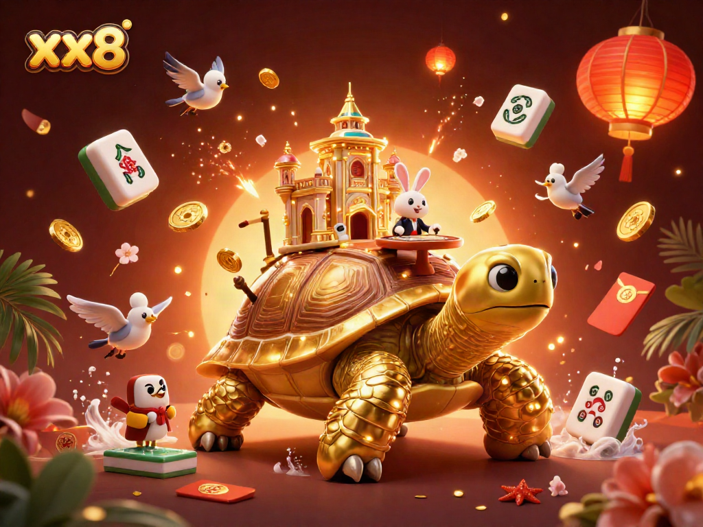 Engaging scene with xx8 gaming features, showcasing golden tortoise and festive elements.