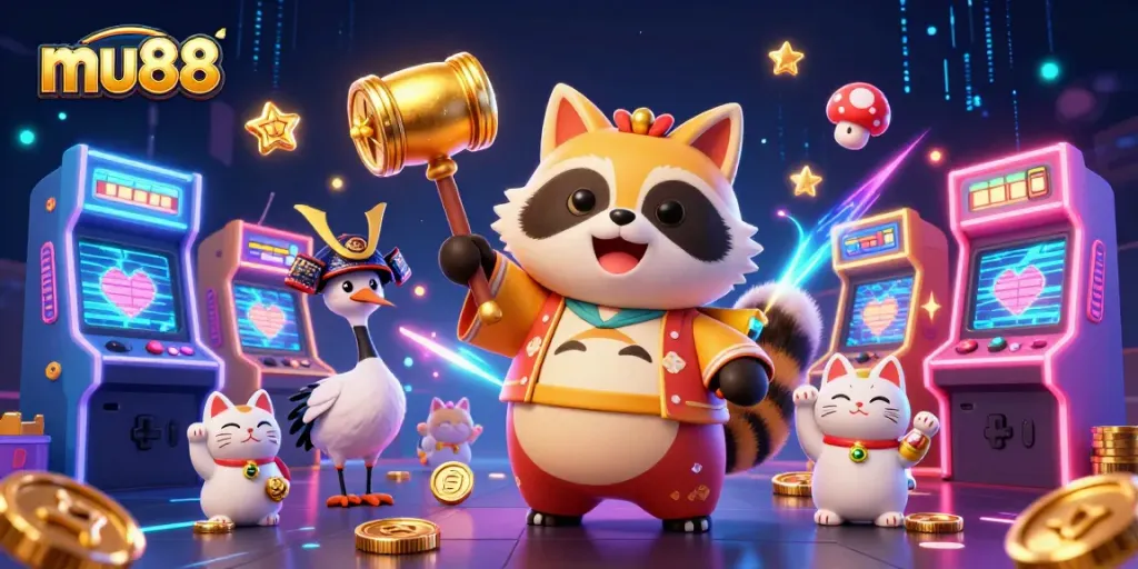 Engage with thrilling mu88 gaming adventures featuring colorful characters in a vibrant casino scene.