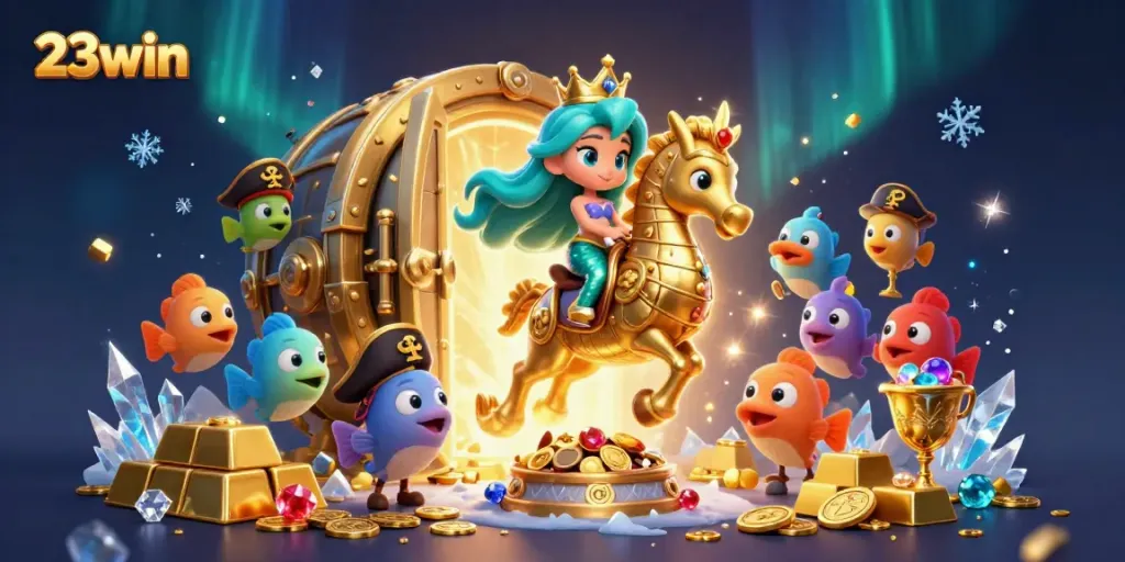 Win big with 23win as the mermaid princess explores treasures and adventures!
