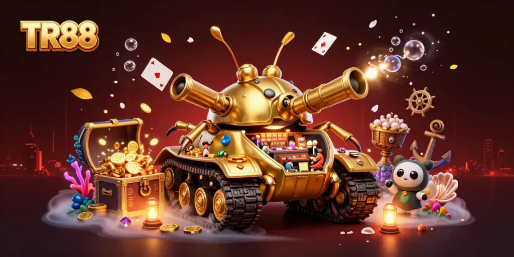 Experience TR88's captivating casino adventure with the golden beetle tank and hidden treasures.