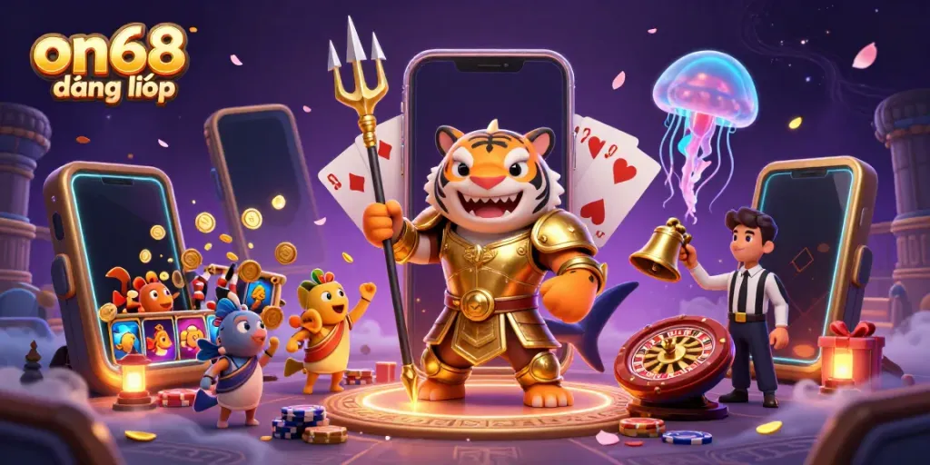 Experience the thrilling on68 đăng nhập adventure with a 3D cartoon tiger shark in an underwater casino