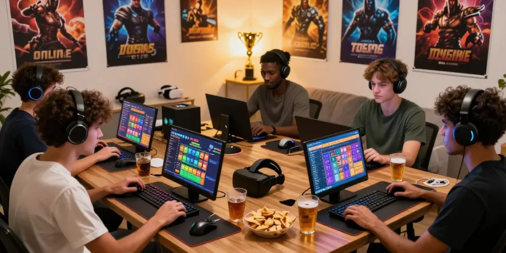 Engaging togel online gaming experience with diverse players showcasing davo88 excitement and energy.