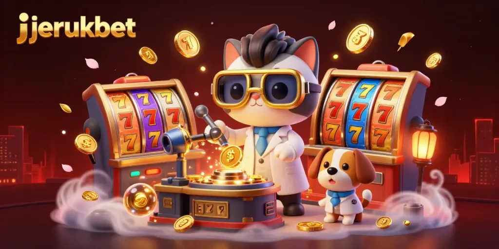 Jerukbet menghadirkan slot digital dengan mesin slot berwarna dan simbol keberuntungan yang melambangkan peluang besar dalam bermain.