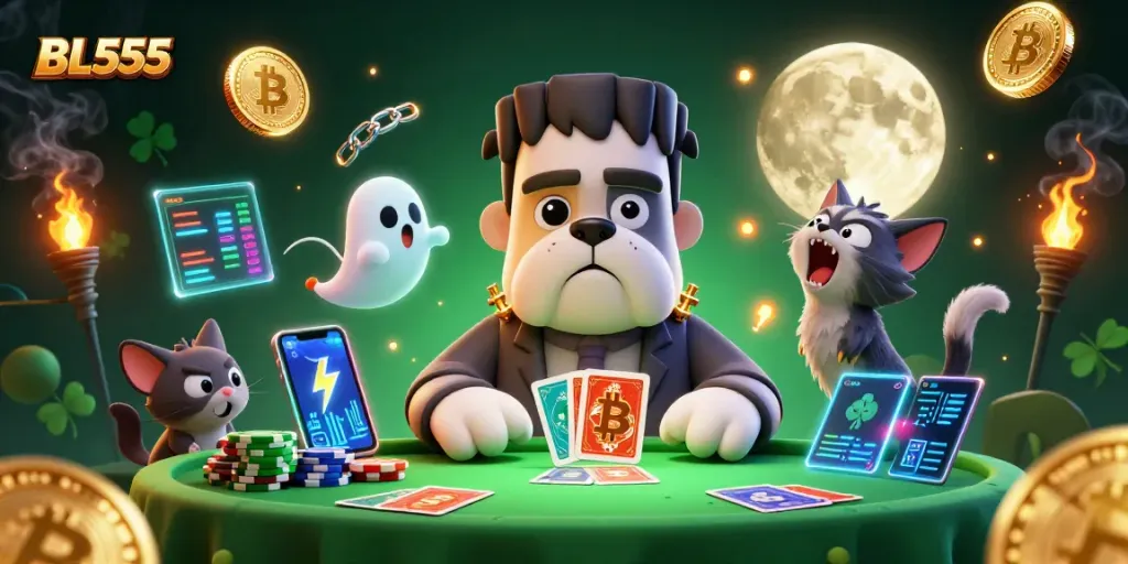 Win big at BL555 with a vibrant fantasy casino scene featuring dynamic 3D characters.