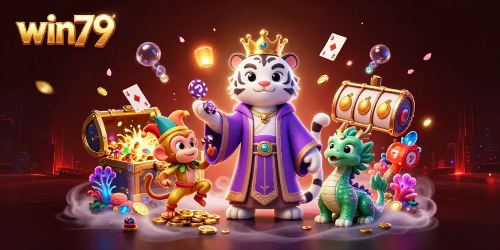 Engage with win79’s vibrant gaming scene featuring 3D characters and dynamic gambling elements.