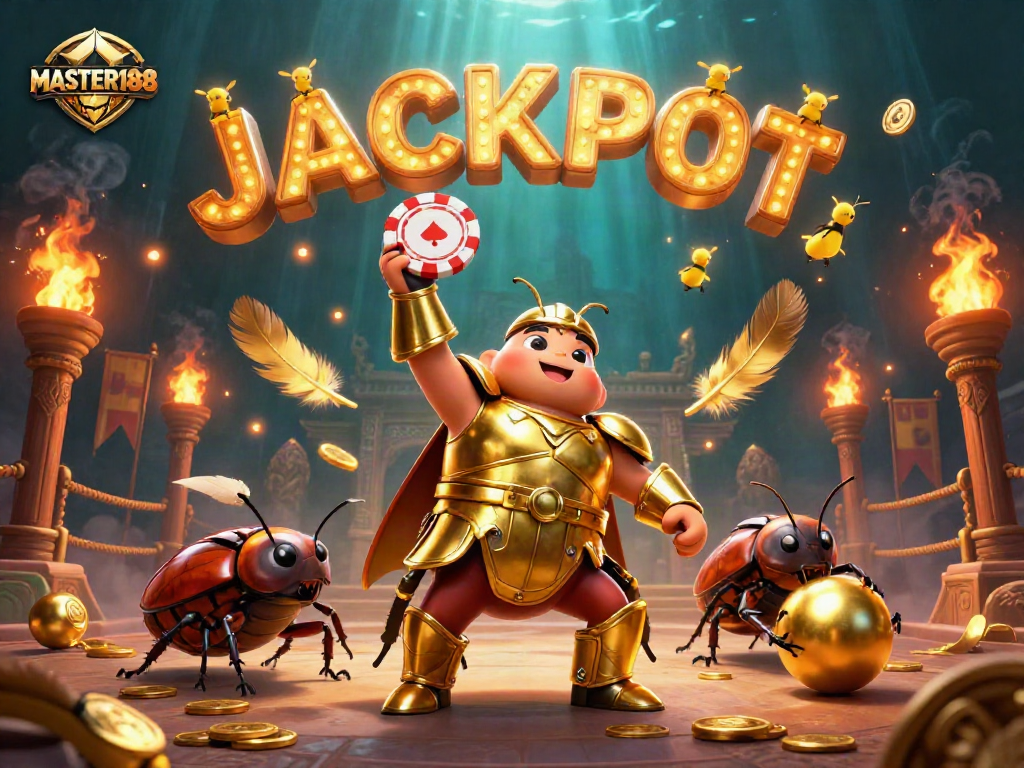 Engage with MASTER188 as a hercules beetle triumphs at the casino's jackpot!