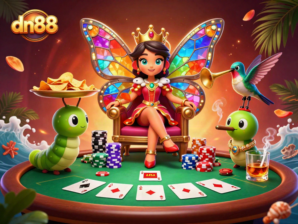 Engage in thrilling gameplay at dn88 casino with rich poker elements and vibrant characters.