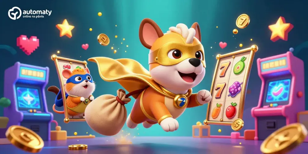 Play automaty online na pieniądze with exciting 3D characters and vibrant casino elements.