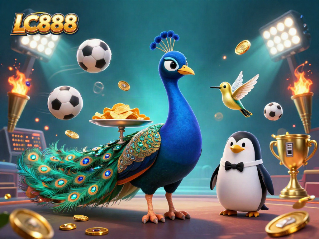 Engage in thrilling games with LC888's captivating peacock and diverse sports elements.