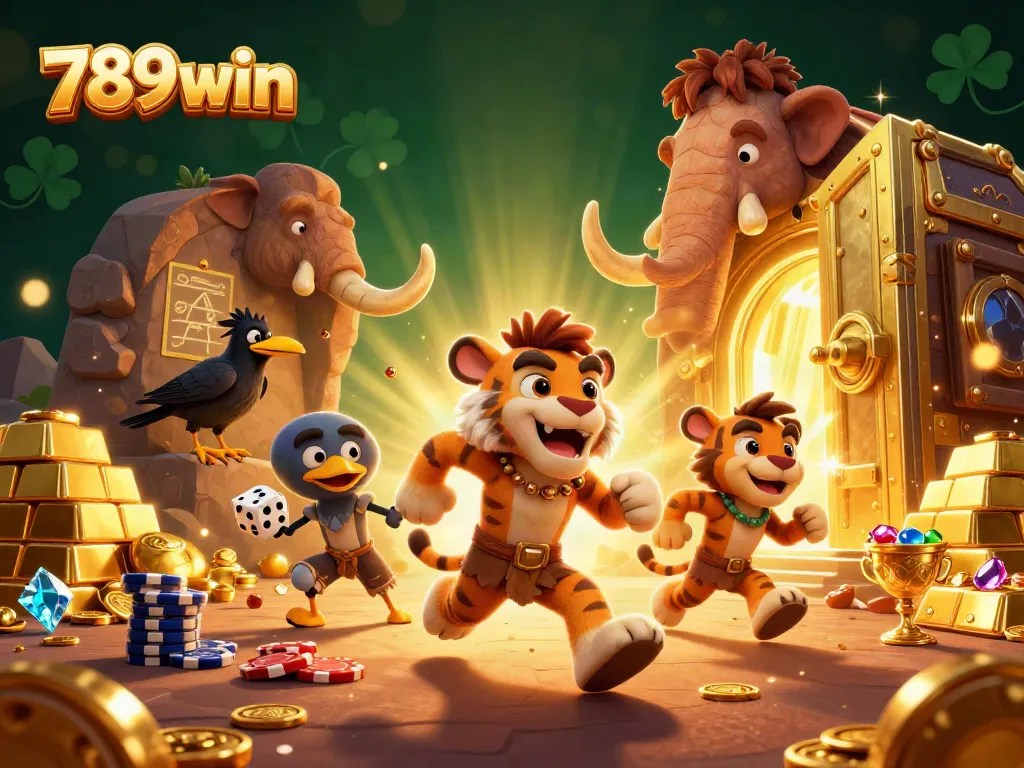 Experience thrilling adventures with 789win's cave-themed casino featuring dynamic characters and treasure.