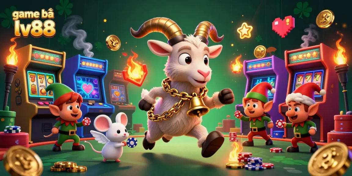 Experience game bài lv88 with Krampus and friends in a festive, chaotic casino scene.