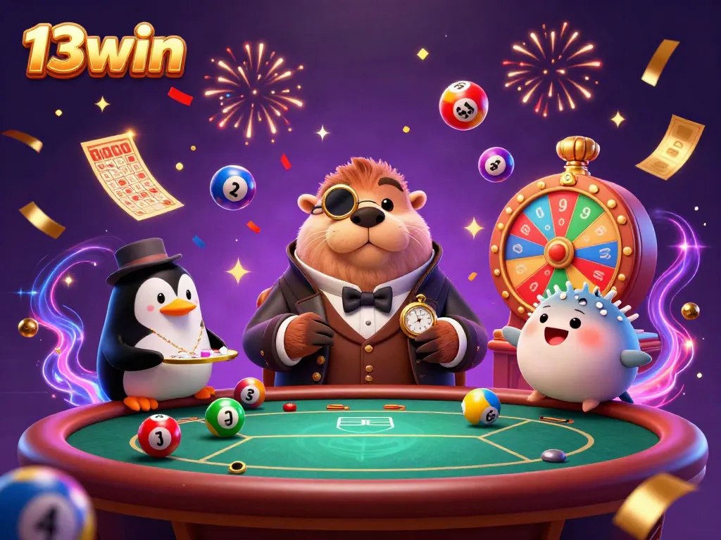 Experience the vibrant fun of 13win's underwater poker game with festive elements surrounding it.