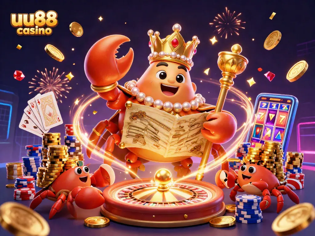 Experience the excitement at uu88 casino with a dynamic scene filled with vibrant game elements.