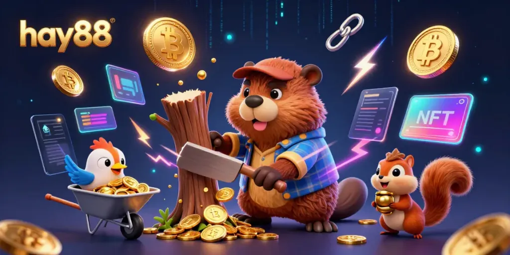 Engage with hay88's 3D cartoon casino experience featuring vibrant coins and characters in action.
