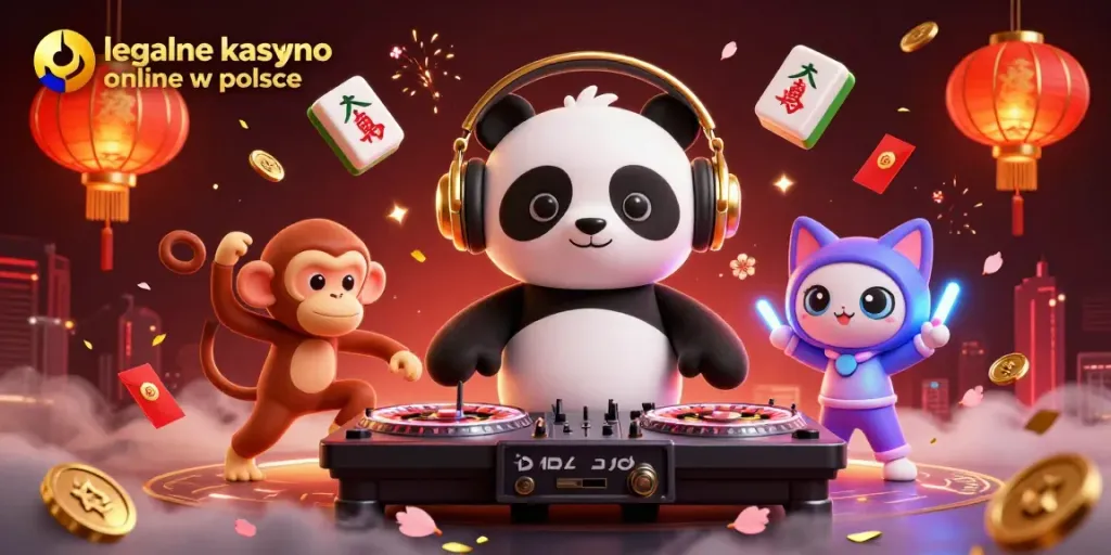 Engage with legalne kasyno online w polsce through vibrant 3D casino illustration featuring lively characters.