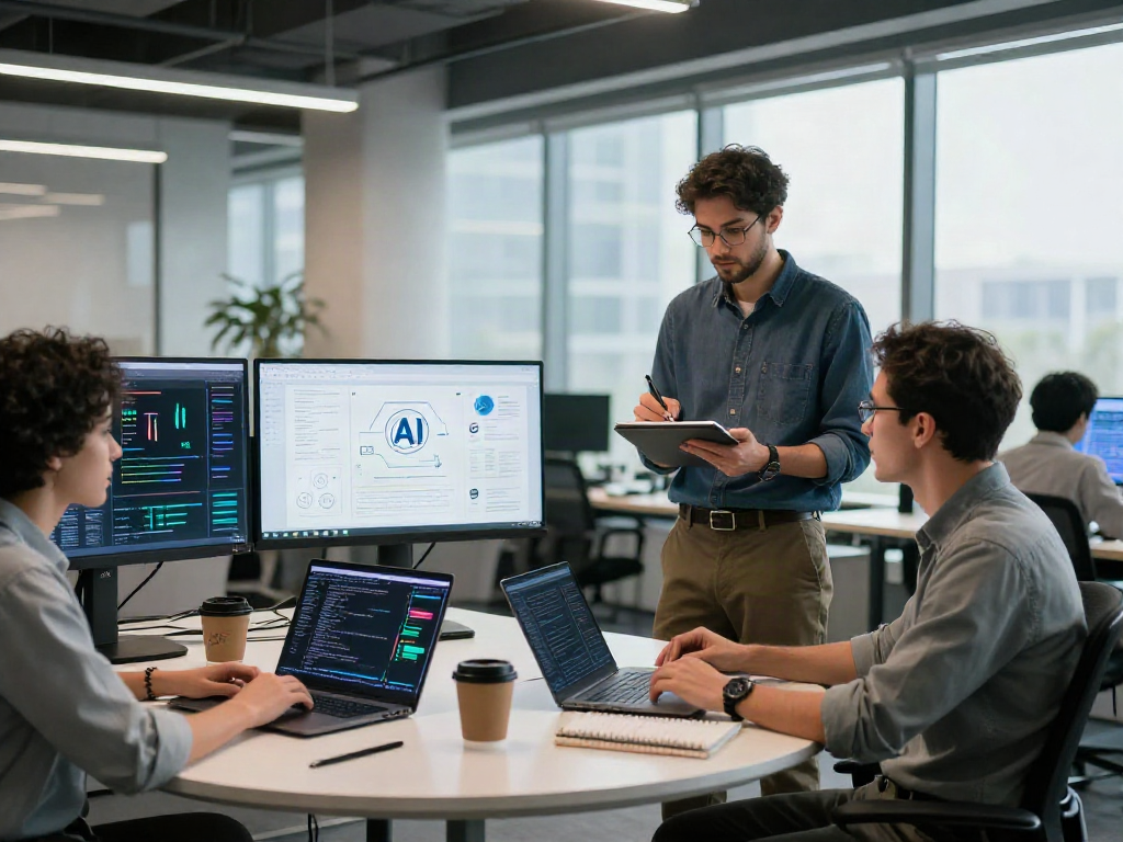 Collaborative workspace image showcasing 18+ ai technology in a modern office environment.