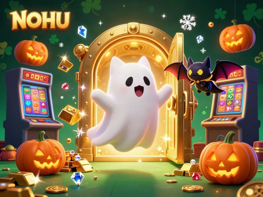 Experience the thrills of NOHU as playful characters explore a vibrant casino filled with treasures and jackpots.
