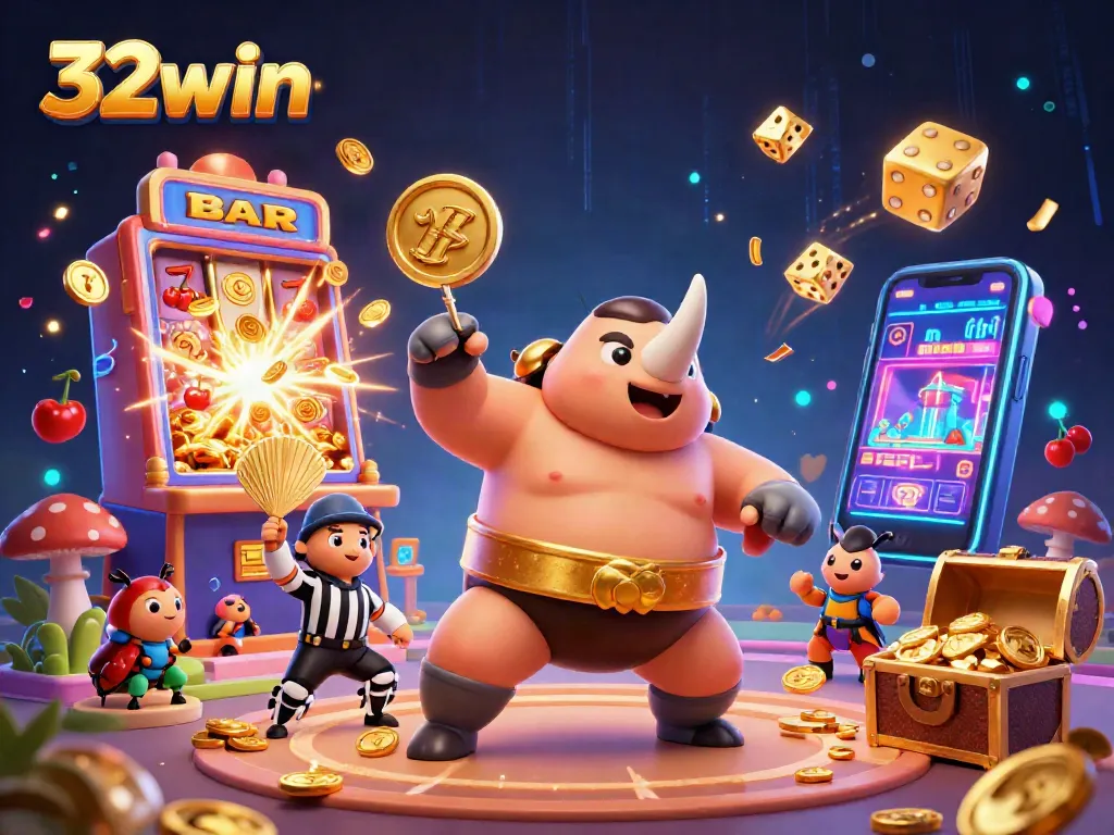 Spin the reels and win big at 32win with vibrant 3D casino action and golden jackpot excitement.