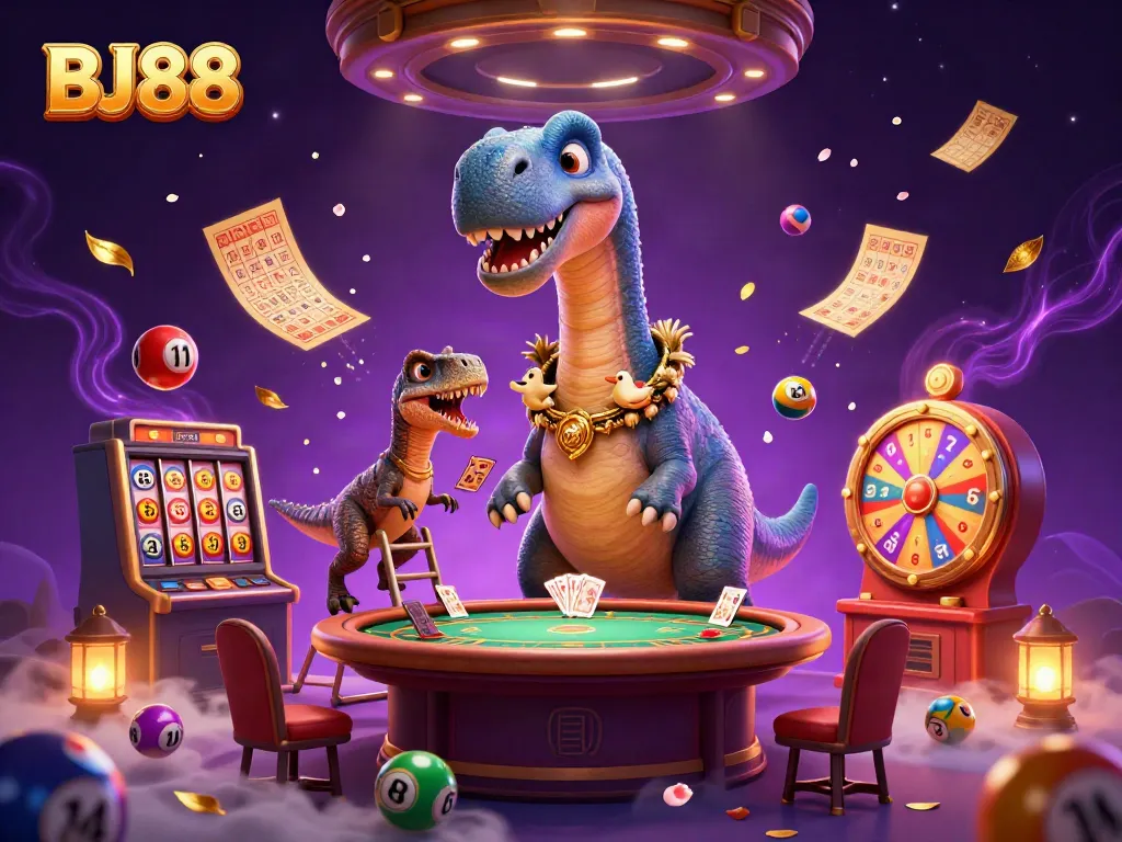 Experience thrilling gameplay at BJ88 with animated characters in a vibrant casino setting.