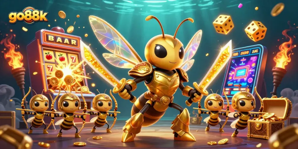 Join the excitement at go88k with a stunning jackpot filled with coins and vibrant gaming elements.