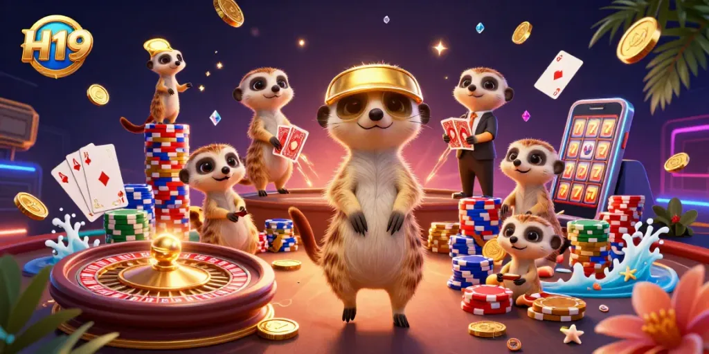 Experience H19 with thrilling meerkat casino action, vibrant game elements, and rich visual storytelling.