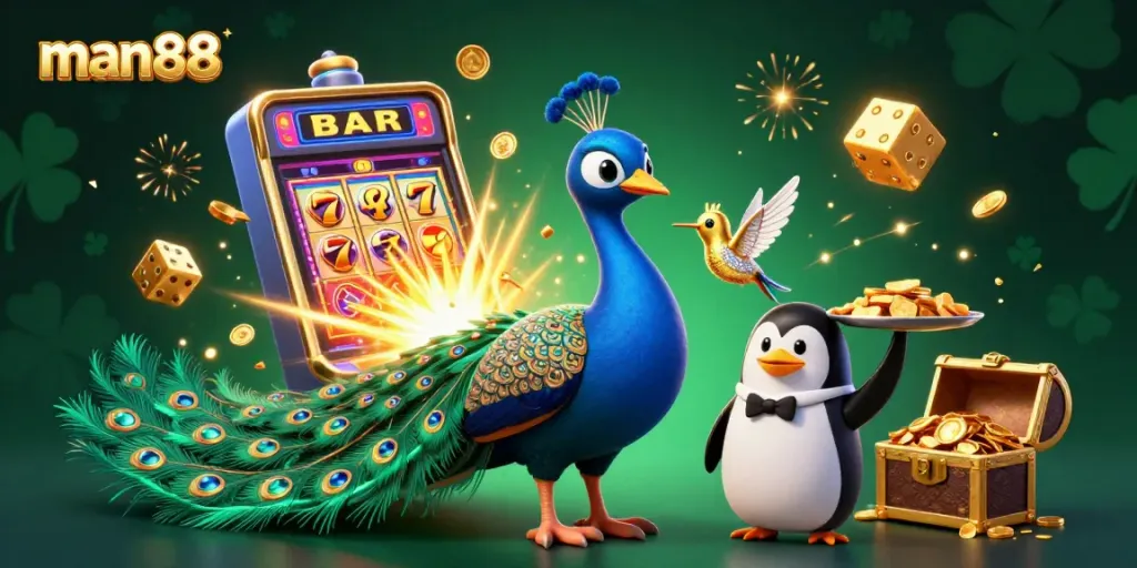 Experience the excitement of man88 in a vibrant casino scene filled with jackpot opportunities and rich game elements.