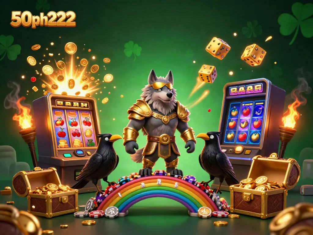 Experience the thrill of slots at 50ph222 with a Norse-inspired casino adventure scene.