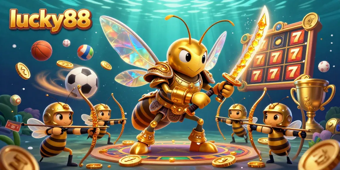 Experience the thrilling action of lucky88 with a dynamic 3D casino scene featuring ancient samurai and sports elements.