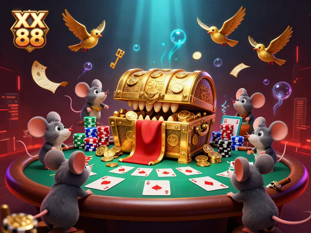 Experience excitement with XX 88 as adventurer mice are drawn to the golden treasure chest's riches.